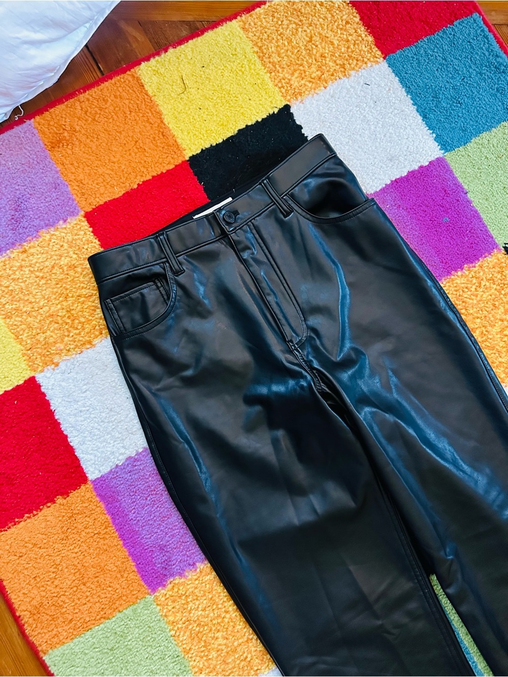 Black Faux Leather Pants